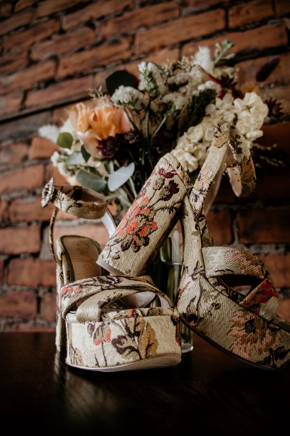 Floral arrangement detail in soft natural light.